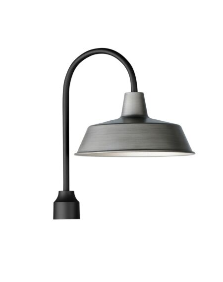 Pier M 1-Light Post Lantern in Weathered Zinc with Black