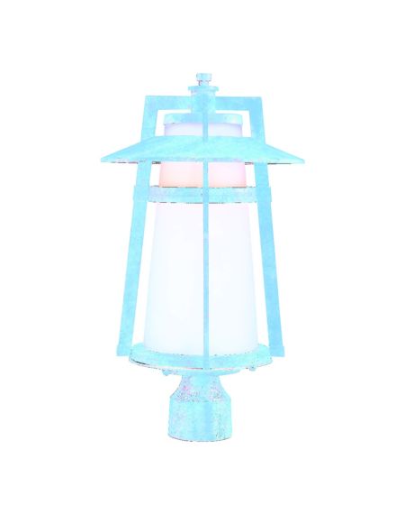 Calistoga Outdoor Satin White Glass Post Lantern