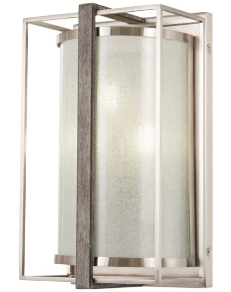 Minka Lavery Tyson'S Gate 3 Light 12 Inch Wall Sconce in Brushed Nickel with Shale Wood