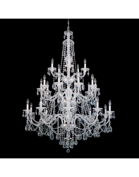 Sterling 25-Light Chandelier in Silver with Clear Heritage Crystals