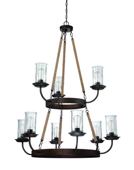 Craftmade Thornton 9-Light Transitional Chandelier in Aged Bronze Brushed
