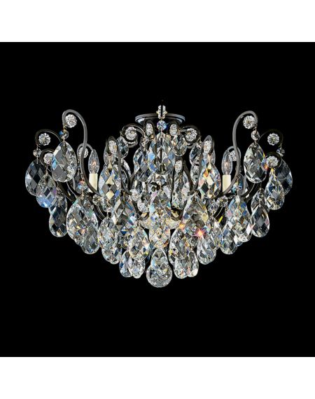 Renaissance 8-Light Ceiling Light in Black with Clear Heritage Crystals