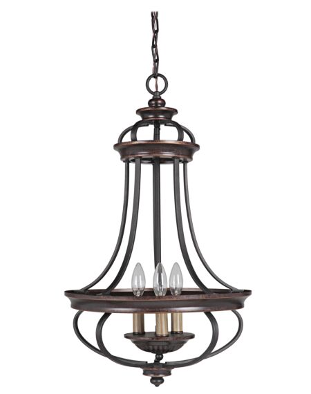 Craftmade Stafford 3-Light 16" Foyer Light in Aged Bronze with Textured Black