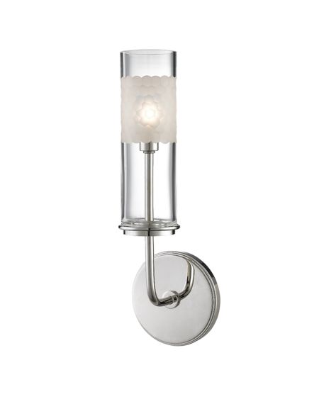 Hudson Valley Wentworth 14 Inch Wall Sconce in Polished Nickel