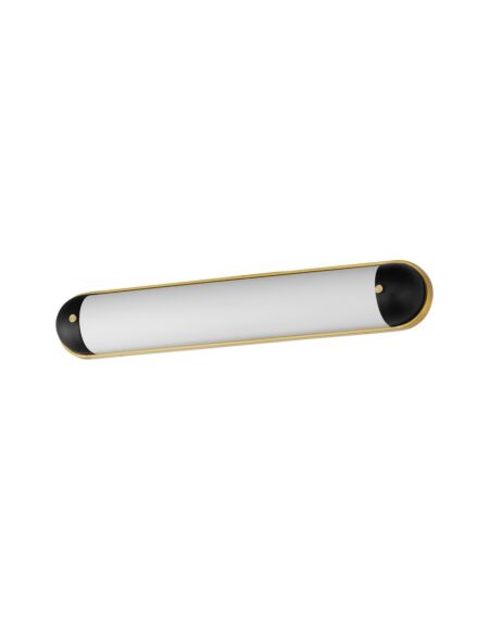 Capsule 1-Light LED Bathroom Vanity Light in Black with Natural Aged Brass