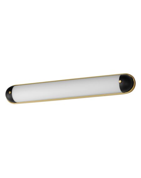 Capsule 1-Light LED Bathroom Vanity Light in Black with Natural Aged Brass