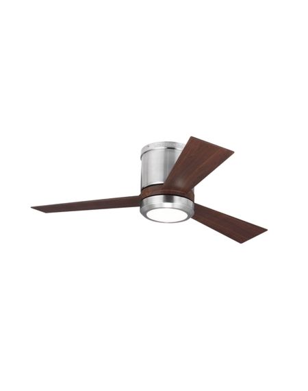 Visual Comfort Fan Clarity II 42" LED Flush Mount Ceiling Fan in Brushed Steel