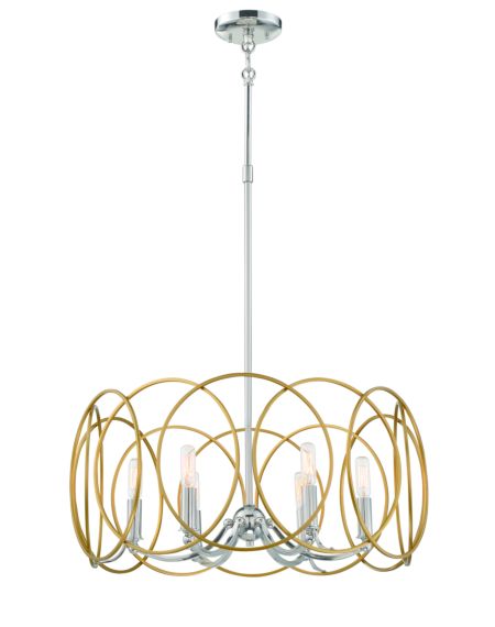 Minka Lavery Chassell 6 Light 25 Inch Pendant Light in Painted Honey Gold