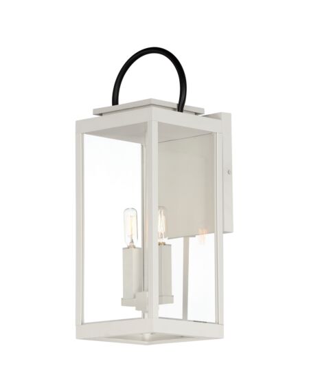 Nassau Vivex 2-Light Outdoor Wall Sconce in White with Black