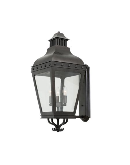 Kalco Winchester Outdoor 3 Light 26 Inch Outdoor Wall Light in Aged Iron