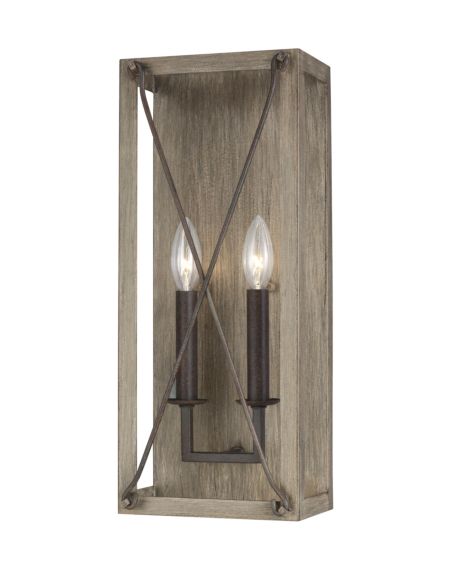 Visual Comfort Studio Thornwood 2-Light Wall Sconce in Washed Pine