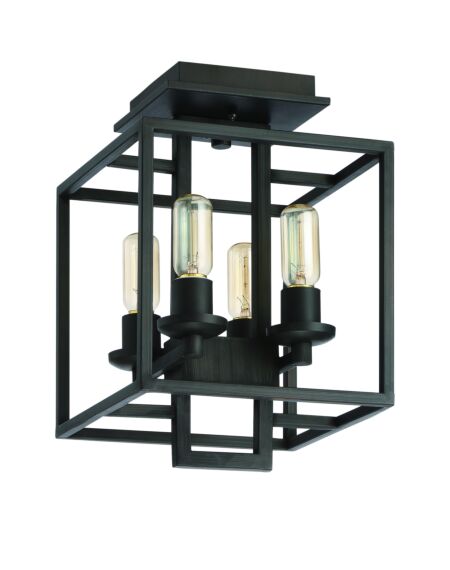 Craftmade Cubic 4-Light 11" Ceiling Light in Aged Bronze Brushed