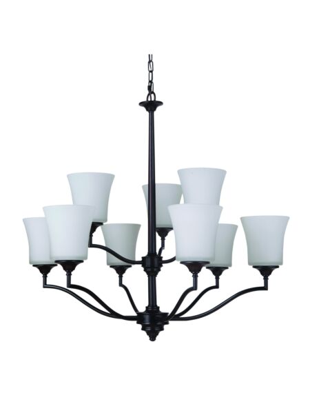 Craftmade Helena 9 Light Transitional Chandelier in Oiled Bronze