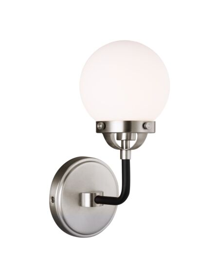 Cafe 1-Light Wall Sconce in Brushed Nickel
