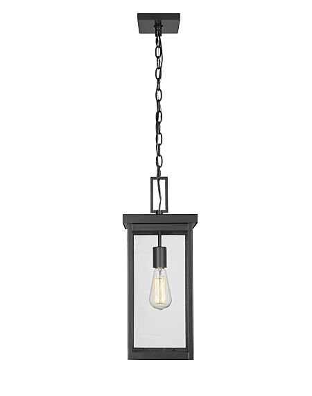 Barkeley 1-Light Outdoor Hanging Lantern in Powder Coated Black