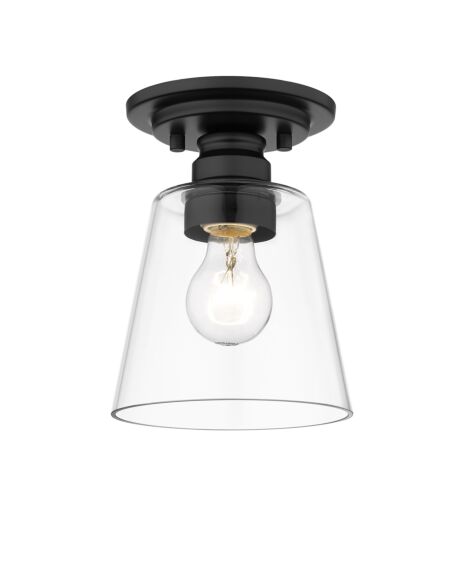Z-Lite Annora 1-Light Flush Mount Ceiling Light In Matte Black