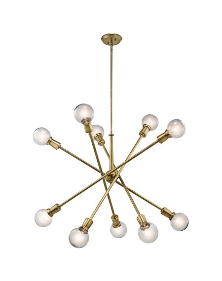 Kichler Armstrong 10 Light Large Chandelier in Natural Brass
