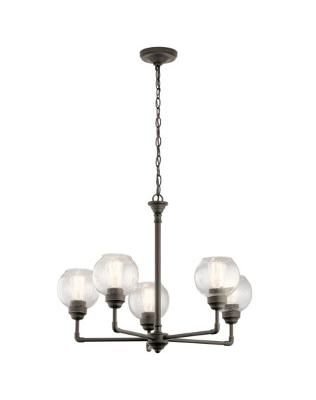 Niles 5-Light Clear Seeded Chandelier