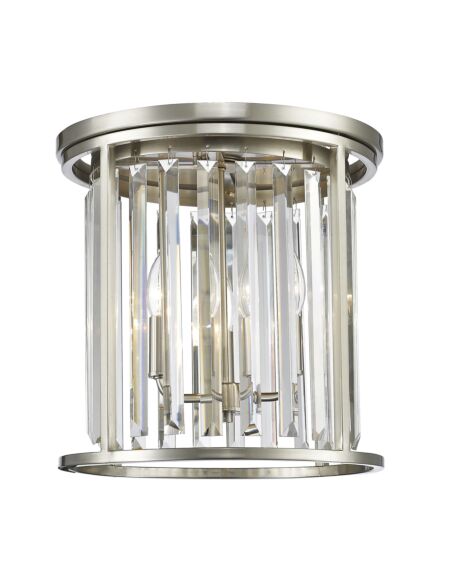 Z-Lite Monarch 3-Light Flush Mount Ceiling Light In Brushed Nickel