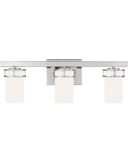 Generation Lighting Robie 3-Light Bathroom Vanity Light in Chrome