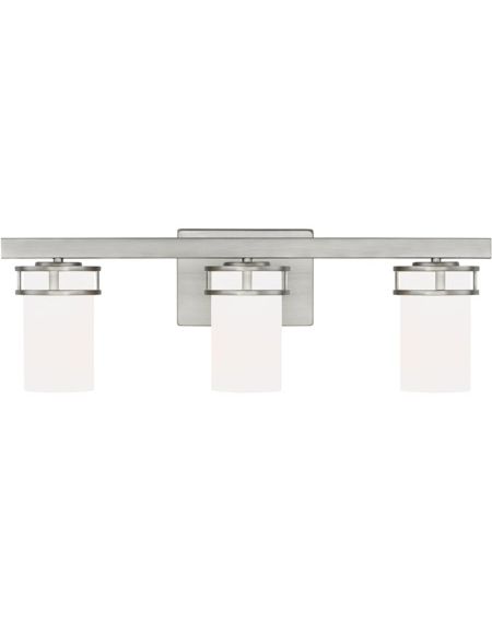 Generation Lighting Robie 3-Light Bathroom Vanity Light in Brushed Nickel