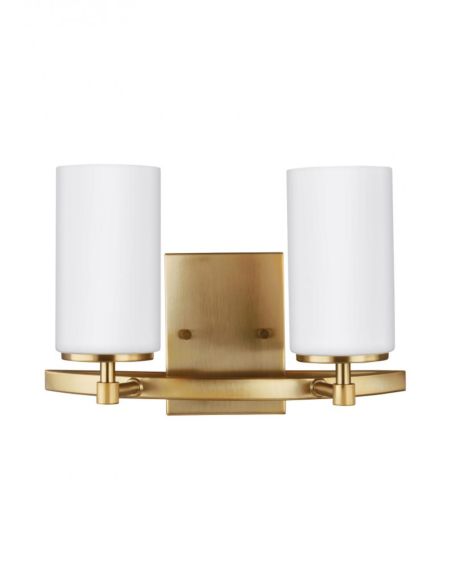 Generation Lighting Alturas 2-Light 14 Bathroom Vanity Light in Satin Brass