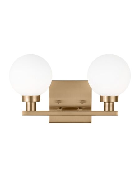 Clybourn 2-Light Bathroom Vanity Light in Satin Brass