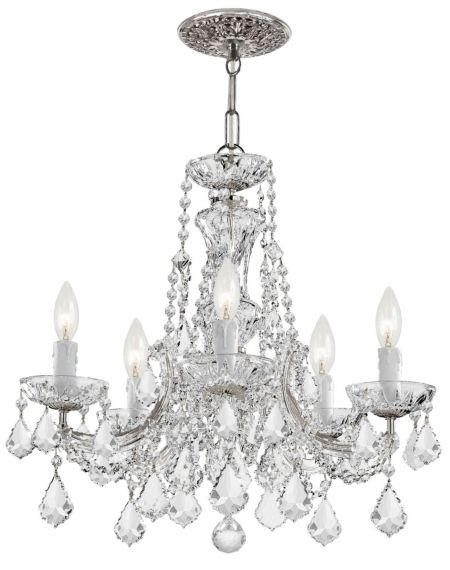 Crystorama Maria Theresa 5 Light 19 Inch Mini Chandelier in Polished Chrome with Clear Swarovski Strass Crystals