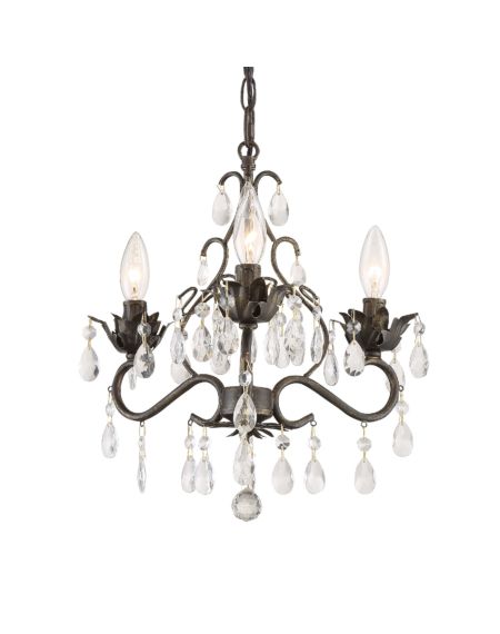  Paris Market Chandelier in English Bronze with Clear Hand Cut Crystals