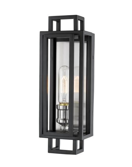 Z-Lite Titania 1-Light Wall Sconce In Black With Brushed Nickel