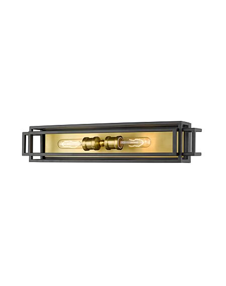 Z-Lite Titania 2-Light Bathroom Vanity Light In Bronze With Olde Brass