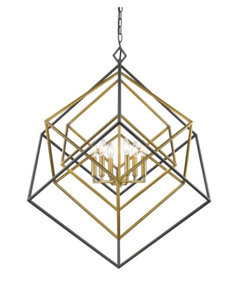 Z-Lite Euclid 6-Light Chandelier In Olde Brass With Bronze