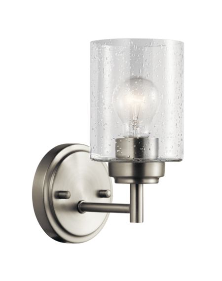 Kichler Winslow Seeded Glass Wall Sconce in Brushed Nickel