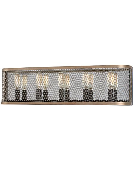 Minka Lavery Marsden Commons 5 Light 24 Inch Bathroom Vanity Light in Smoked Iron with Aged Gold