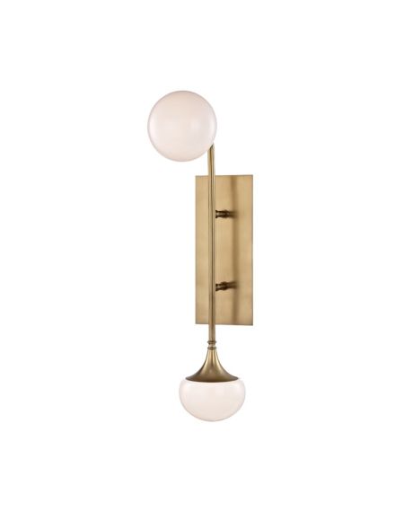 Hudson Valley Fleming 2 Light 23 Inch Wall Sconce in Aged Brass