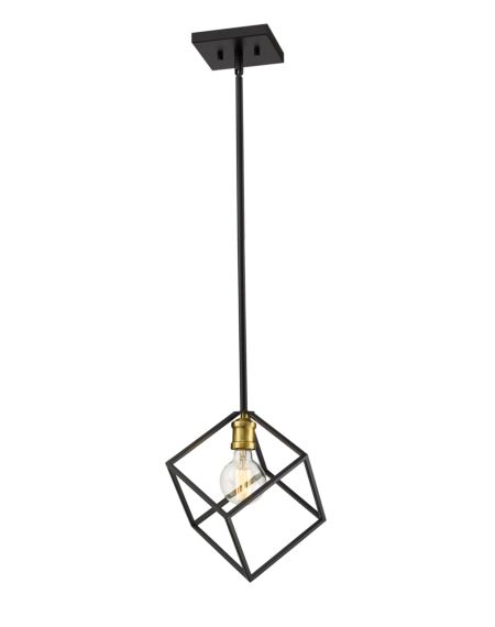 Z-Lite Vertical 1-Light Pendant Light In Bronze With Olde Brass