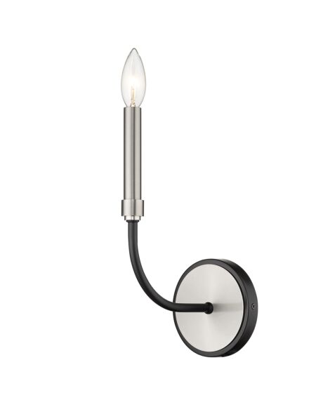 Z-Lite Haylie 1-Light Wall Sconce In Matte Black With Brushed Nickel