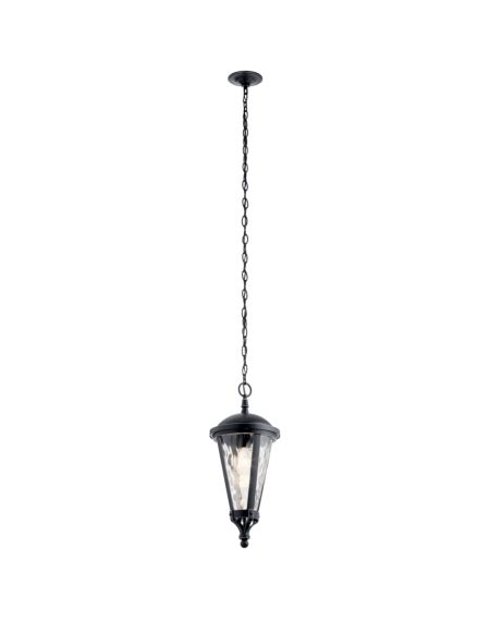  Cresleigh Outdoor Hanging Light in Black with Silver Highlights