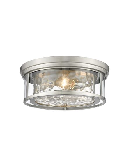 Z-Lite Clarion 3-Light Flush Mount Ceiling Light In Brushed Nickel