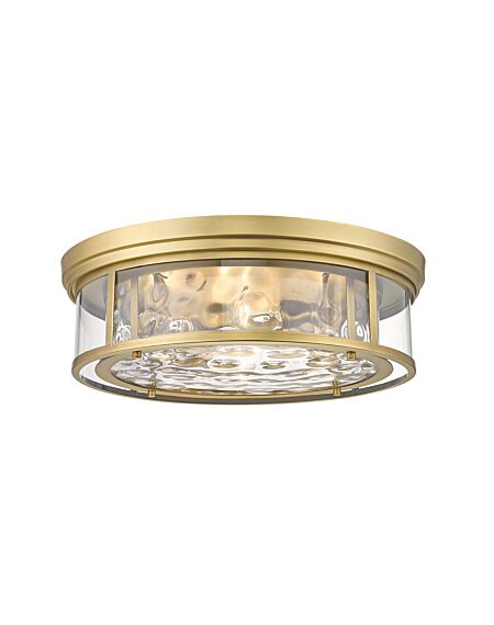 Z-Lite Clarion 4-Light Flush Mount Ceiling Light In Rubbed Brass