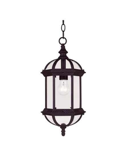 Savoy House Kensington 1 Light Outdoor Hanging Lantern in Textured Black