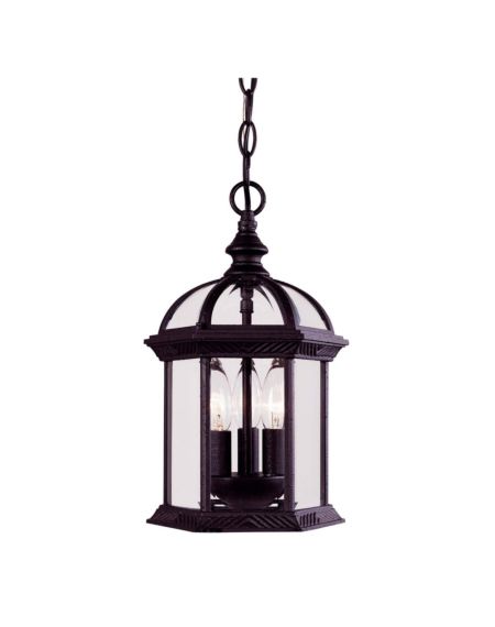 Savoy House Kensington 3 Light Outdoor Hanging Lantern in Textured Black