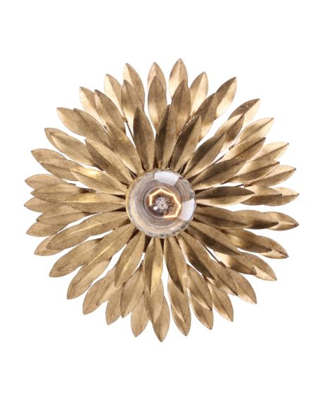 Crystorama Broche 4 Inch Wall Sconce in Antique Gold