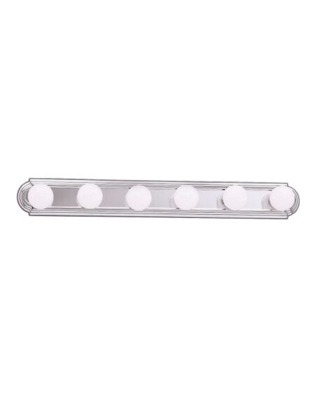 6-Light Linear Bathroom Vanity Light in Chrome