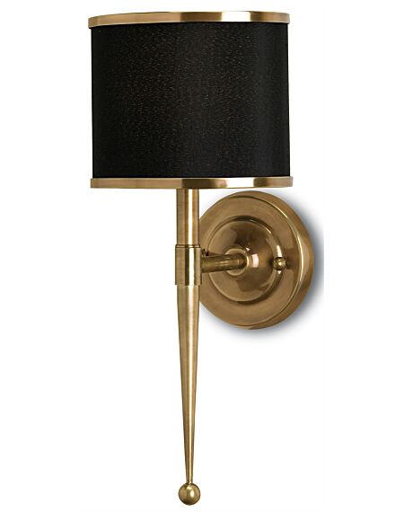 Currey & Company 19" Primo Black Brass Wall Sconce in Brass