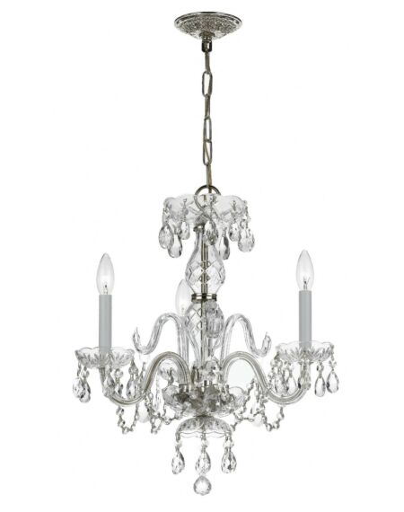 Traditional Crystal 3-Light Mini Chandelier in Polished Chrome