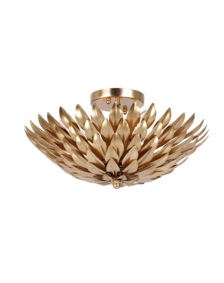 Crystorama Broche 4 Light Ceiling Light in Antique Gold