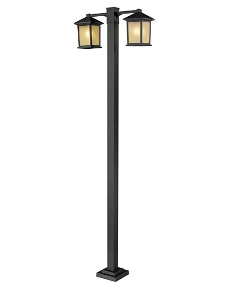 Z-Lite Holbrook 2-Light Outdoor Post Mounted Fixture Light In Oil Rubbed Bronze