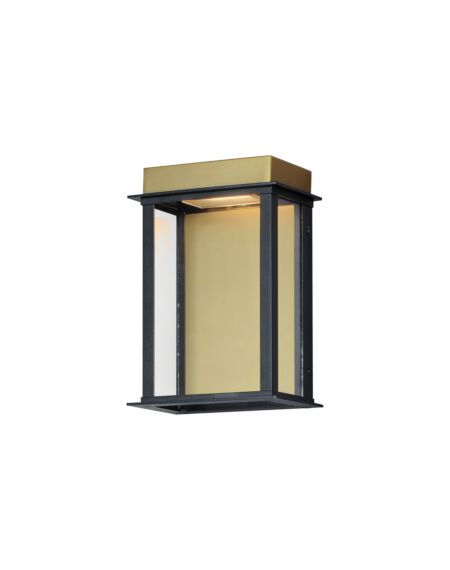Rincon 1-Light LED Outdoor Wall Sconce in Black with Gold