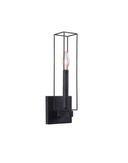 Allston 1-Light Wall Sconce in Black Iron